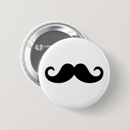 Lustiger Schnurrbart Button (Vorne & Hinten)