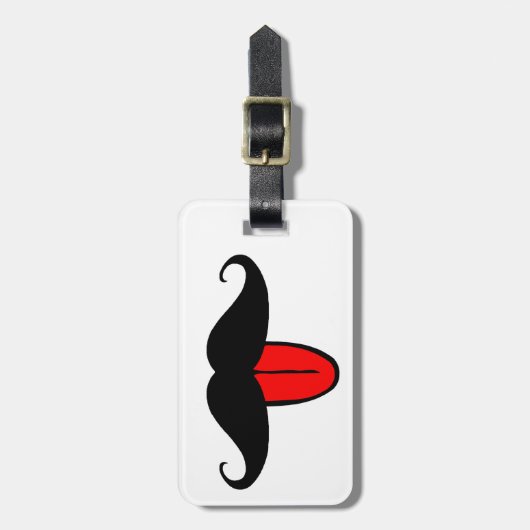 Lustiger Schnurrbart Gepäckanhänger (Vorderseite vertikal)