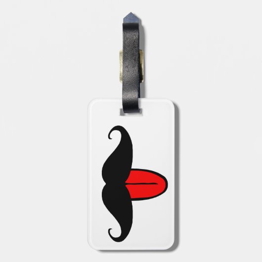 Lustiger Schnurrbart Gepäckanhänger (Rückseite vertikal)