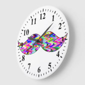 Lustiger Schnurrbart Große Wanduhr (Winkel)