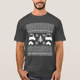 Lustiger Schnurrbart hässliche Cristmas T-Shirt