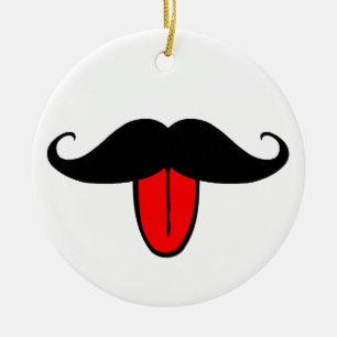 Lustiger Schnurrbart Keramikornament
