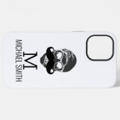 Lustiger Schnurrbart-Monogramm iPhone Hülle (Rückseite (Horizontal))