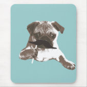 Lustiger Schnurrbart-Mops Mousepad (Vorne)