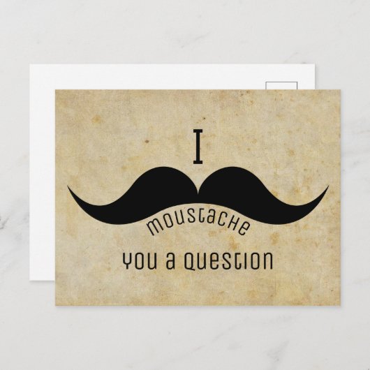 Lustiger Schnurrbart Postkarte (Vorne/Hinten)