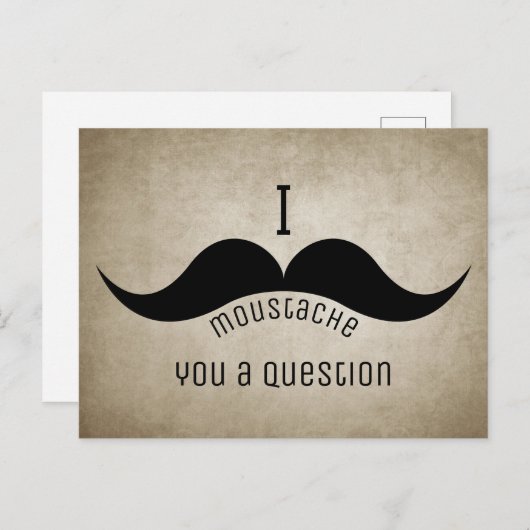 Lustiger Schnurrbart Postkarte (Vorne/Hinten)