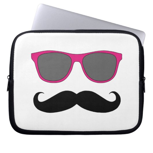 Lustiger Schnurrbart, rosa Laptopschutzhülle (Vorderseite)