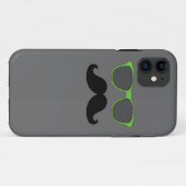 Lustiger Schnurrbart und grüne Sonnenbrille Case-Mate iPhone Hülle (Rückseite (Horizontal))