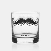 Lustiger Schnurrbart Whiskyglas (Rückseite)