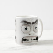 Lustiger Schockiert Gesicht Becher | Überraschter Kaffeetasse (VorderseiteRechts)