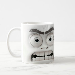 Lustiger Schockiert Gesicht Becher Überraschter Kaffeetasse