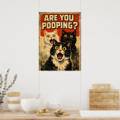 Lustiger Schockierter Katzen Poster | Badezimmer H (Küche)
