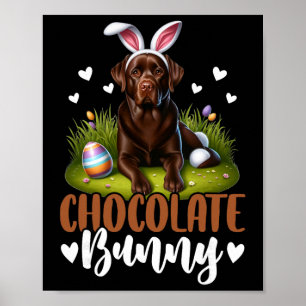 Lustiger Schokoladen-Labrador-Hase-Ostern Festlich Poster