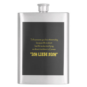 Lustiger Schrei deine Liebe auf Deutsch heraus Flachmann