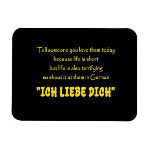 Lustiger Schrei deine Liebe auf Deutsch heraus Magnet
