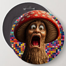 Lustiger schreiender Pilzmann Pin zum Anstecken