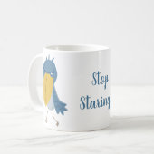 Lustiger Schuhschnabel Stop Staring Kaffeetasse (Vorderseite Links)