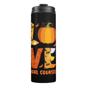 Lustiger Schulberater liebt Halloween Thermosbecher