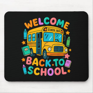 Lustiger Schulbus-Willkommensgruß für Lehrer zum Z Mousepad