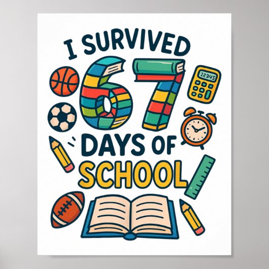 Lustiger Schule Sechs Sieben Meme Schüler Lehrer W Poster (Vorne)