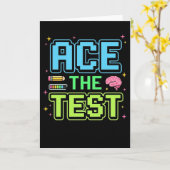 Lustiger Schüler-Test-Bestehe den Test Level Up Te Karte (Gelbe Blume)