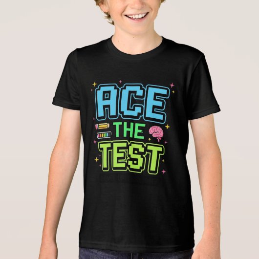 Lustiger Schüler-Test-Bestehe den Test Level Up Te Tri-Blend Shirt (Vorderseite)
