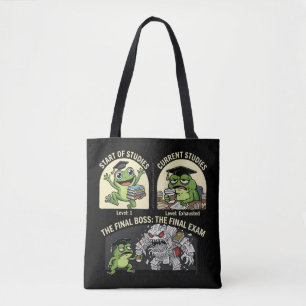 Lustiger Schülerfrosch Abschlussprüfung Level Boss Tasche