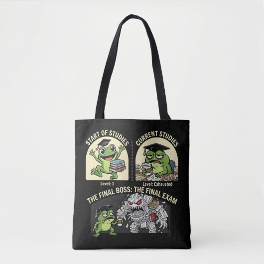 Lustiger Schülerfrosch Abschlussprüfung Level Boss Tasche (Vorderseite)