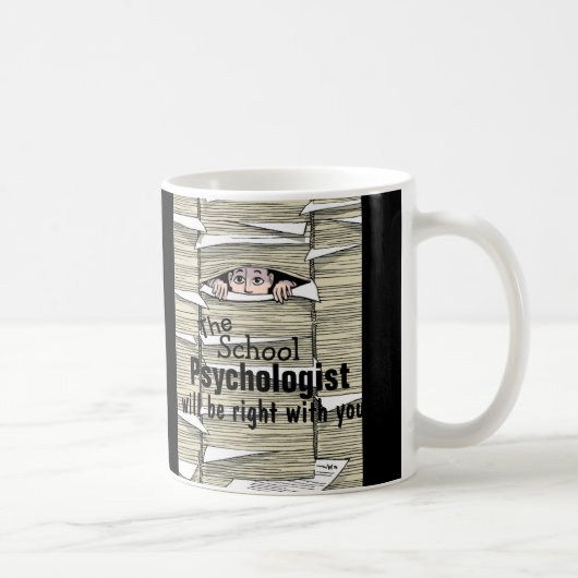 Lustiger Schulpsychologe begraben in der Kaffeetasse (Rechts)
