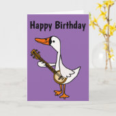 Lustiger Schwan, der Banjo-Cartoon spielt Karte (Gelbe Blume)