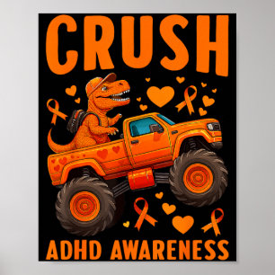 Lustiger Schwarm ADHD-Bewusstseins-T-Rex-Monstertr Poster