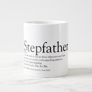 Lustiger Schwarz-Weiß-Bester-Je-Schrittvater Jumbo-Tasse