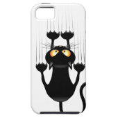 Lustiger schwarze Katzen-Cartoon, der Wand Case-Mate iPhone Hülle (Rückseite)