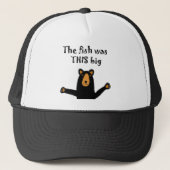 Lustiger schwarzer Bär, der Fisch-Geschichte Truckerkappe (Vorderseite)
