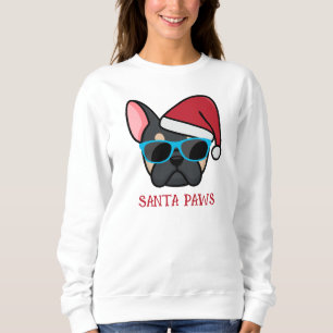 Lustiger schwarzer brauner Franzose Santa Pfoten W Sweatshirt