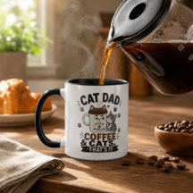 Lustiger Schwarzer Kaffee Für Katzenpapa Und Katze
