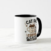 Lustiger Schwarzer Kaffee Für Katzenpapa Und Katze Tasse (VorderseiteRechts)