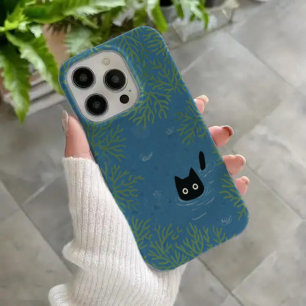 Lustiger schwarzer Katzen-Handyhülle iPhone 16 Hülle