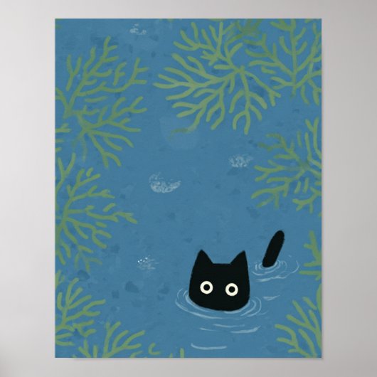 Lustiger schwarzer Katzen-Handyhülle Poster (Vorne)