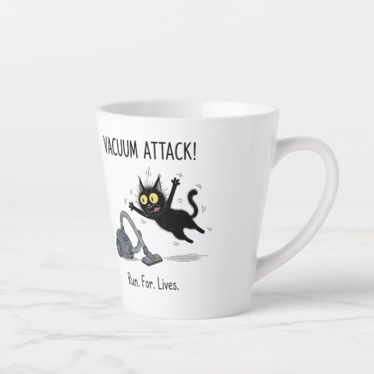 Lustiger Schwarzer-Katzen-Kaffeebecher-Geschenk Va Milchtasse (Rechts)
