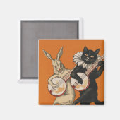 Lustiger schwarzer Katzen-Kühlschrankmagnet Magnet (Vorderseite/Rückseite)