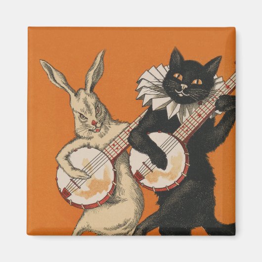 Lustiger schwarzer Katzen-Kühlschrankmagnet Magnet (Vorne)