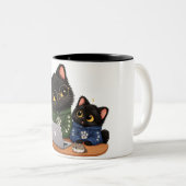 Lustiger Schwarzer-Katzen-Programmierer-Geschenkbe Zweifarbige Tasse (VorderseiteRechts)