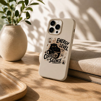 Lustiger schwarzer Katzenkaffee iPhone 15 Pro Hüll Hülle