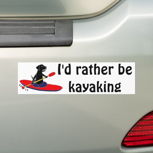 Lustiger schwarzer Kayaking Labrador Autoaufkleber (Auf Auto)