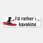 Lustiger schwarzer Kayaking Labrador Autoaufkleber (Vorne)