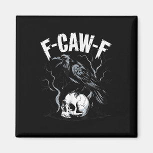 Lustiger schwarzer Krähen-Schädel F-caw-f Erwachse Magnet