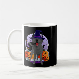 Lustiger schwarzer Lab Labrador Hund Halloween Hex Kaffeetasse