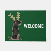 Lustiger schwarzer Labrador mit Fußmatte (Vorderseite)