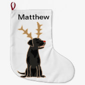 Lustiger schwarzer Labrador mit Großer Weihnachtsstrumpf (Vorderseite)
